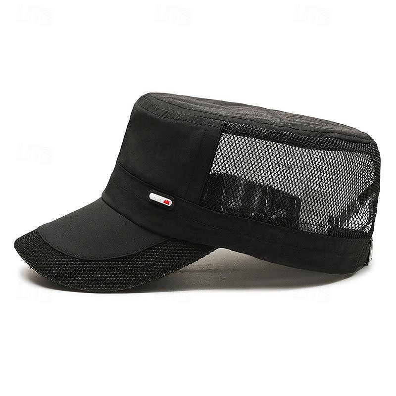 Bărbați Bască Flat Palarie de soare Căciulă de camioner Negru Albastru Intens Poliester Plasă Peteci Modă Casual Stradă Zilnic Simplu Ajustabile Cremă Cu Protecție Solară Respirabil 2025 - $6.49 –P8