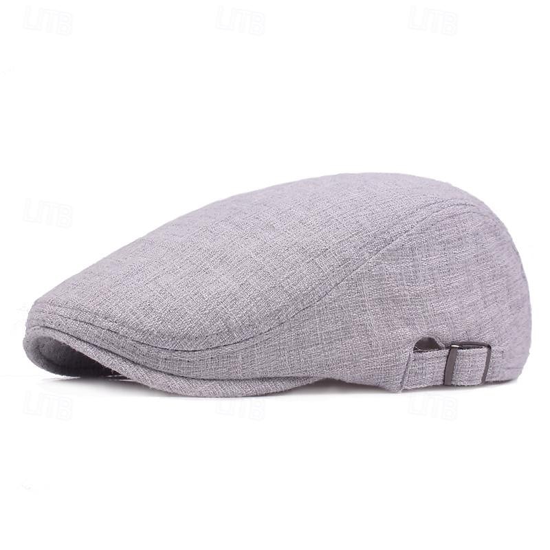 Herren Schiebermütze Ascot-Hut Ballonmütze Schwarz Blau Bauwolle / Leinen Mischung Modisch Brautkleider schlicht Strasse Täglich Glatt Einstellbar Sonnenschutz Atmungsaktiv 2025 - $8.99 –P7