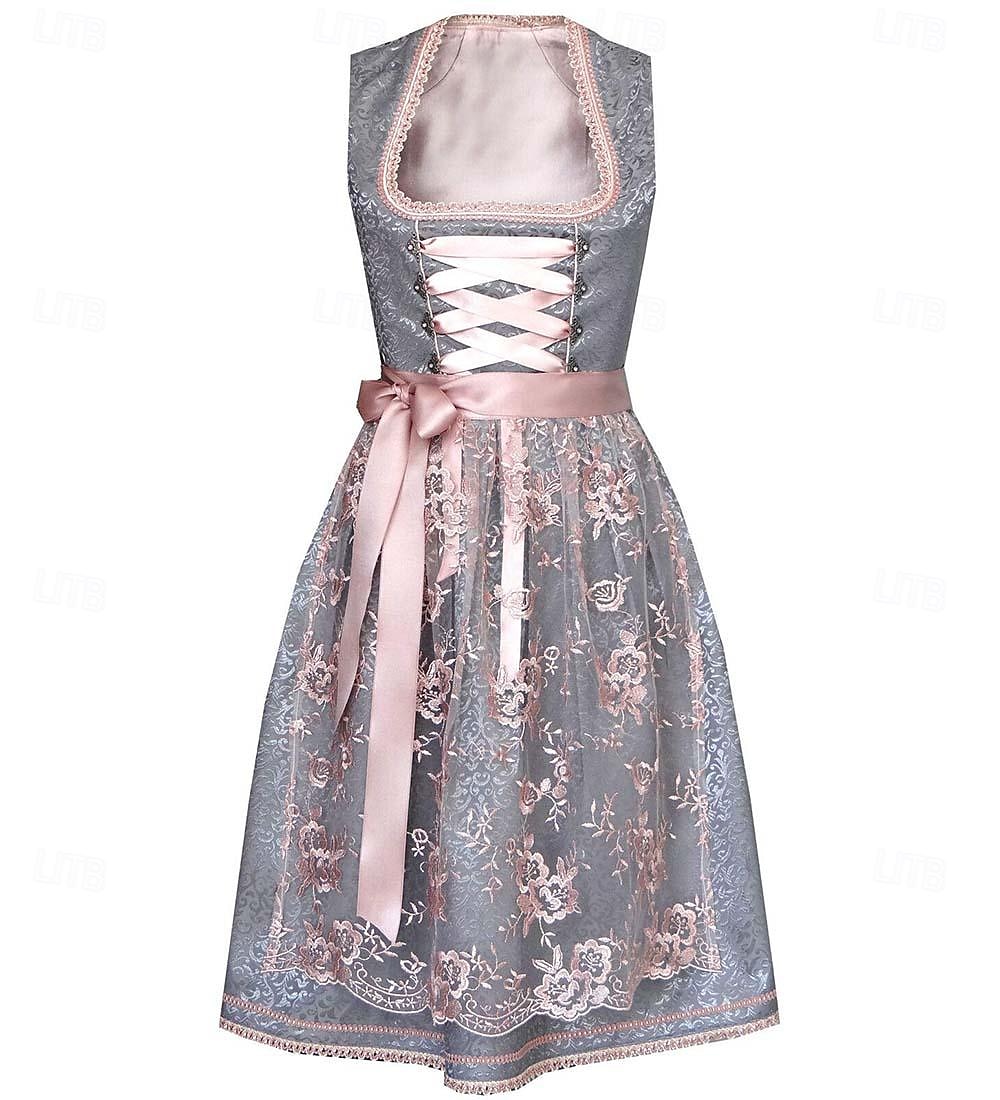 Oktoberfest Kleid Dirndl Trachtenkleider Dienstmädchen Bayerisch Deutsch München Wiesn Damen Stoff im traditionellen Stil Ohne Bluse 2025 - $68.99 –P4