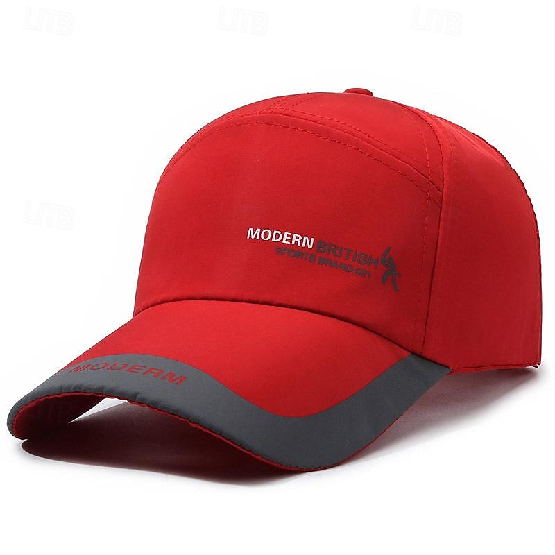Herren Cap Basecap Sonnenhut Kappe Schwarz Rote Polyester Patchwork Modisch Brautkleider schlicht Strasse Täglich Farbblock Buchstabe Einstellbar Sonnenschutz Atmungsaktiv 2025 - $2.99 –P5