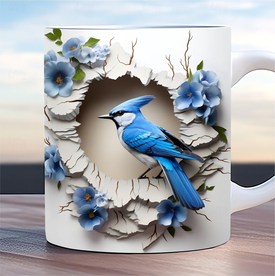 Bird Coffee Cup 3D illusion Coffee Mugs, Animal Gift Cup Travel Mug Funny Drinking Cup Desk Decor,11.2oz Ceramic Mug Tea Mug, Birthday Christmas Gifts for Animal Lovniner 2025 - $19.99 –P6