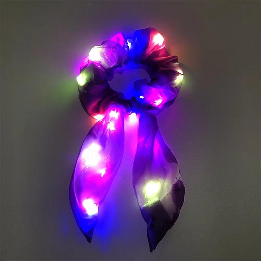 fasce per capelli luminose a led illuminano fiocchi per capelli elastici per ragazze copricapo corda per capelli accessori per capelli bagliore nel buio forniture per feste del 2025 a $10.99 –P2