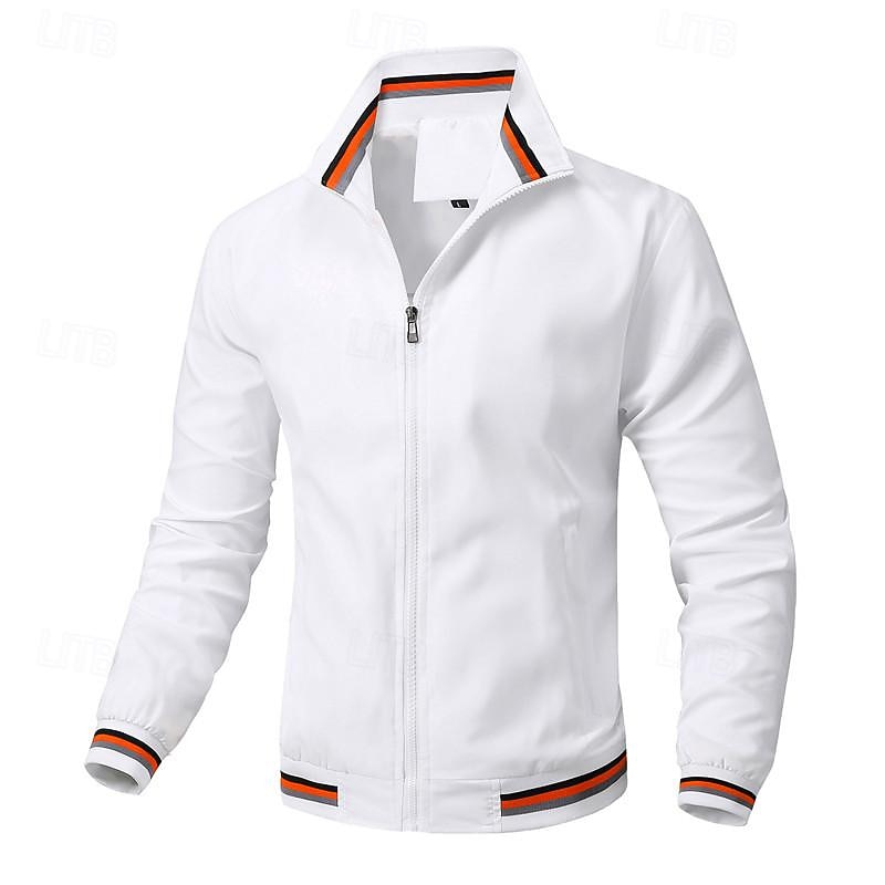 Per uomo Giacca leggera Giacca bomber Giornaliero Da mare Tasche Primavera & Autunno Liscio Di tendenza Classico Bavero Standard Nero Bianco Giallo Verde chiaro Blu scuro Giacca del 2026 a $28.99 –P6