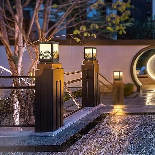 LED Outdoor Wall Lights Warm White 15/25cm Chinese Style Square Stainless Steel Column Head Light IP54 Outdoor Waterproof Garden Light Imitation Marble Lampshade Post Light LED Lawn Light Night Security Lighting 2026 - $217.49 –P6