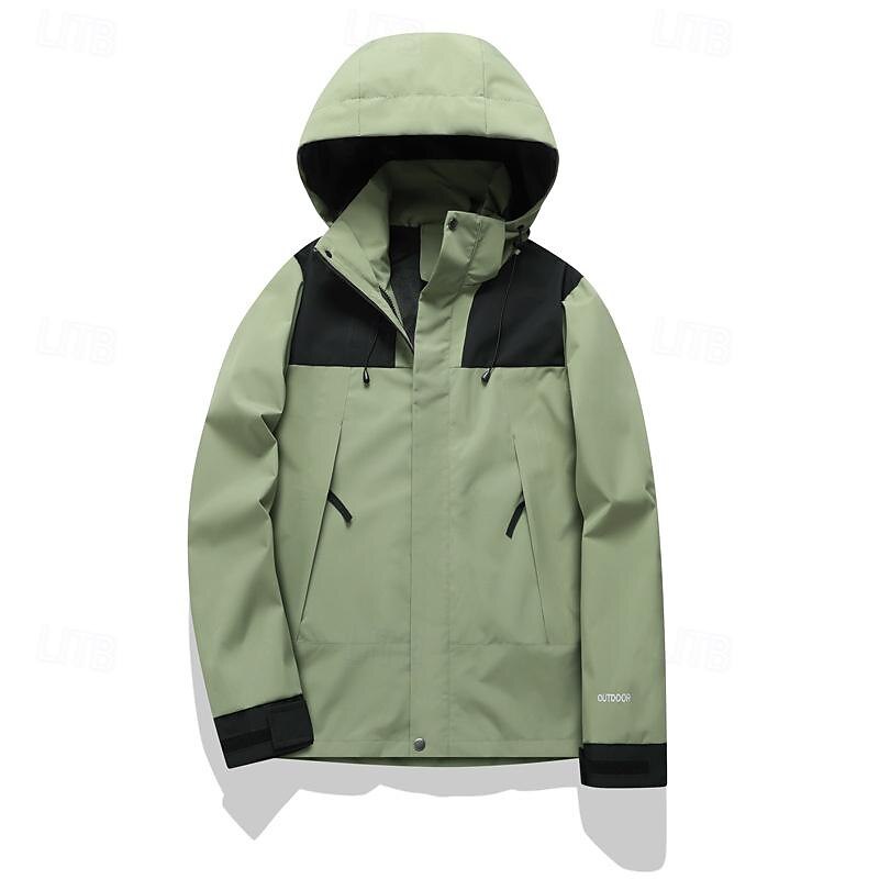 Hombre Chaqueta Softshell Chaqueta para senderismo Al aire libre Bloque de color Resistente al Viento Resistente al Agua Chaqueta cortavientos Viaje Negro Marfil Verde Gris 2025 - $34.39 –P4
