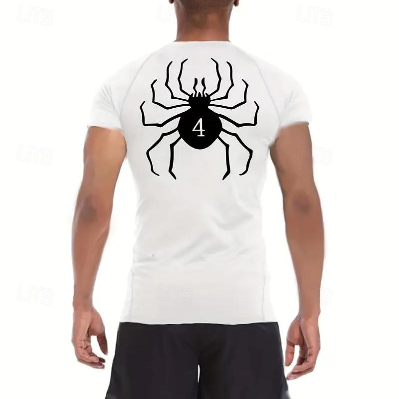 Муж. Компрессионная футболка Спортивная рубашка Фитнес-рубашка С короткими рукавами Футболка Футболка Повседневные Одежда для спорта и отдыха Пауки Быстровысыхающий Мягкий Дышащий 2025 - $15.49 –P15