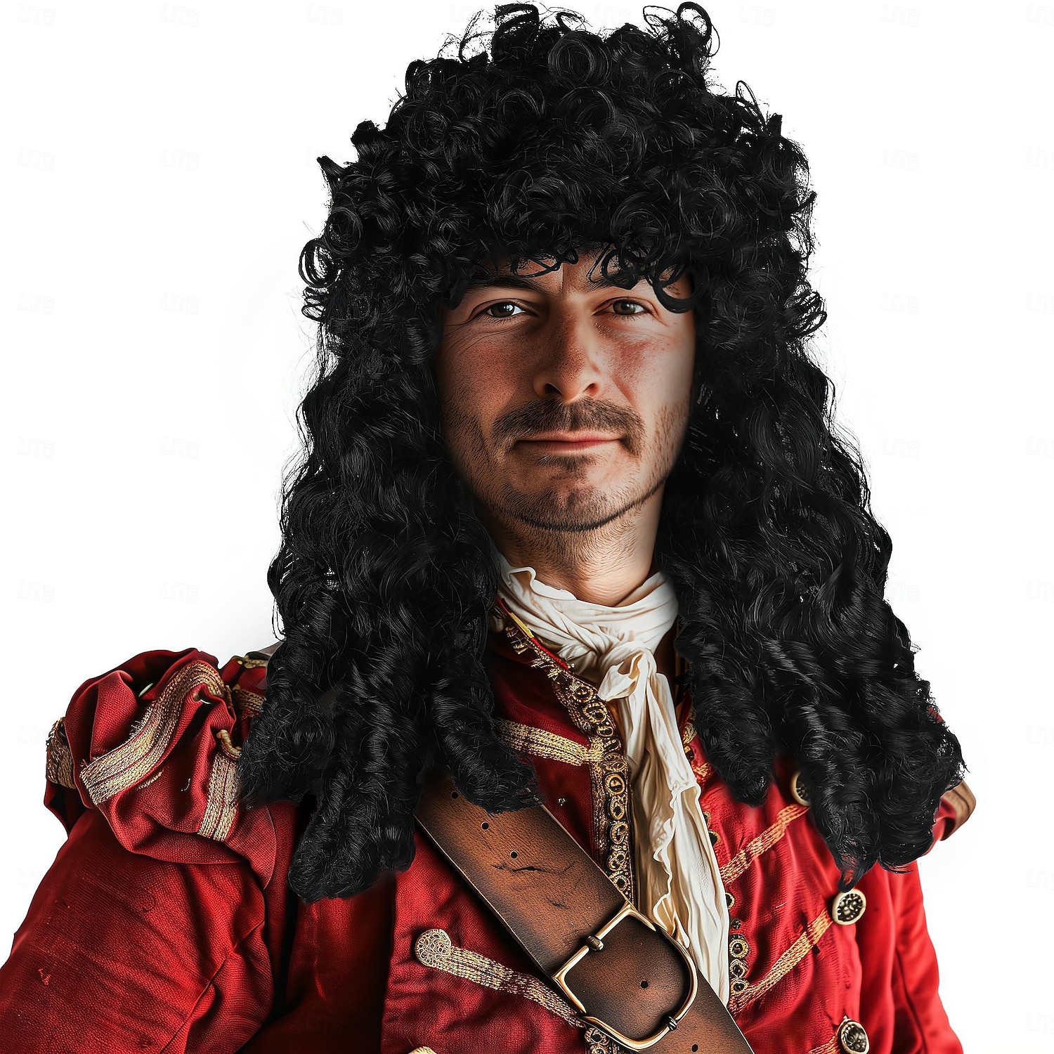 piratparykk lang svart bølget krøllete kaptein halloween punk rock voksen cosplay 2025 - $17.99 –P1