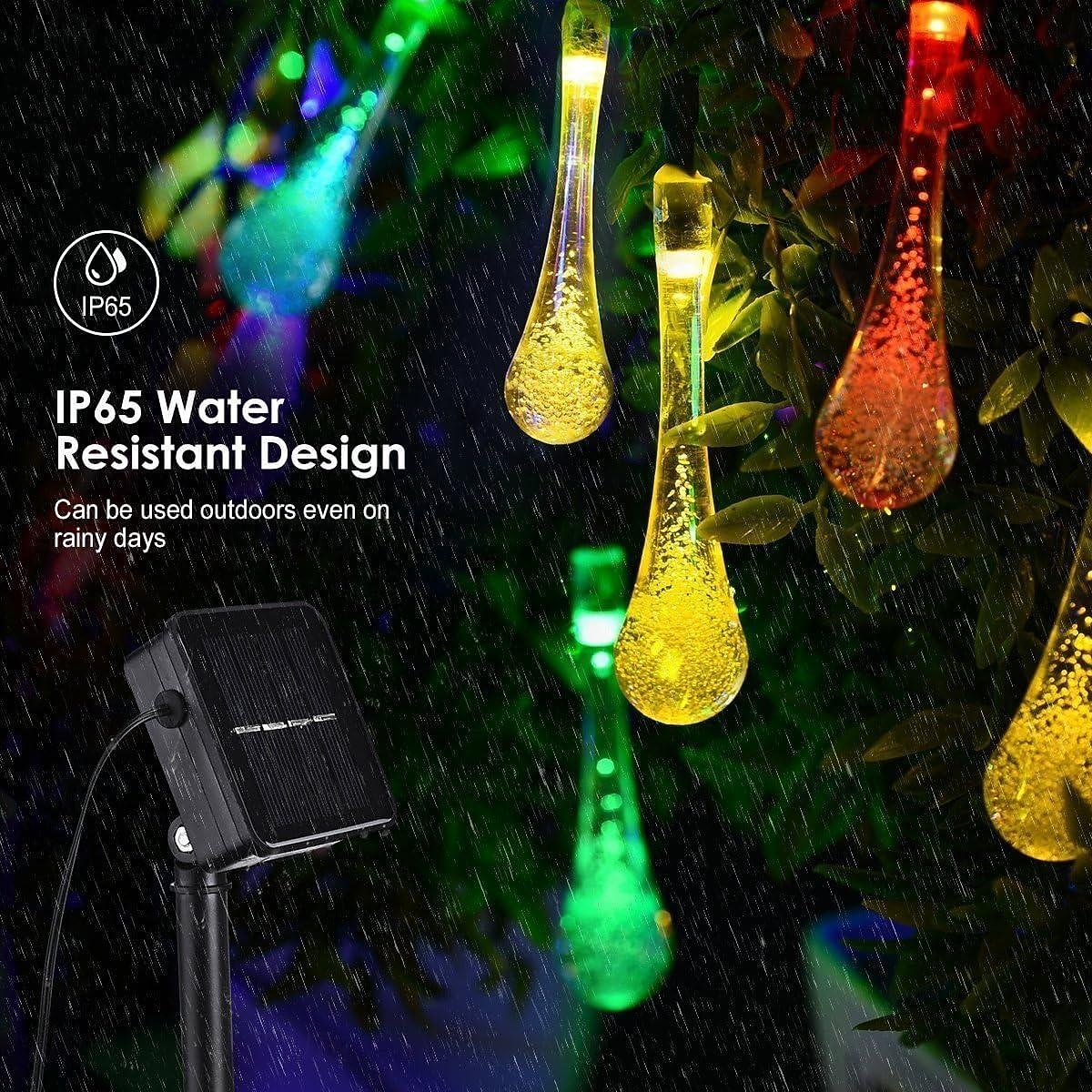 6.5m 30LEDs Solar Water Drop String Lights Outdoor Waterproof Fairy String Light 8 Modes Lighting Holiday Wedding Garden Lawn Christmas Halloween Patio Decoration 2026 - $15.49 –P7