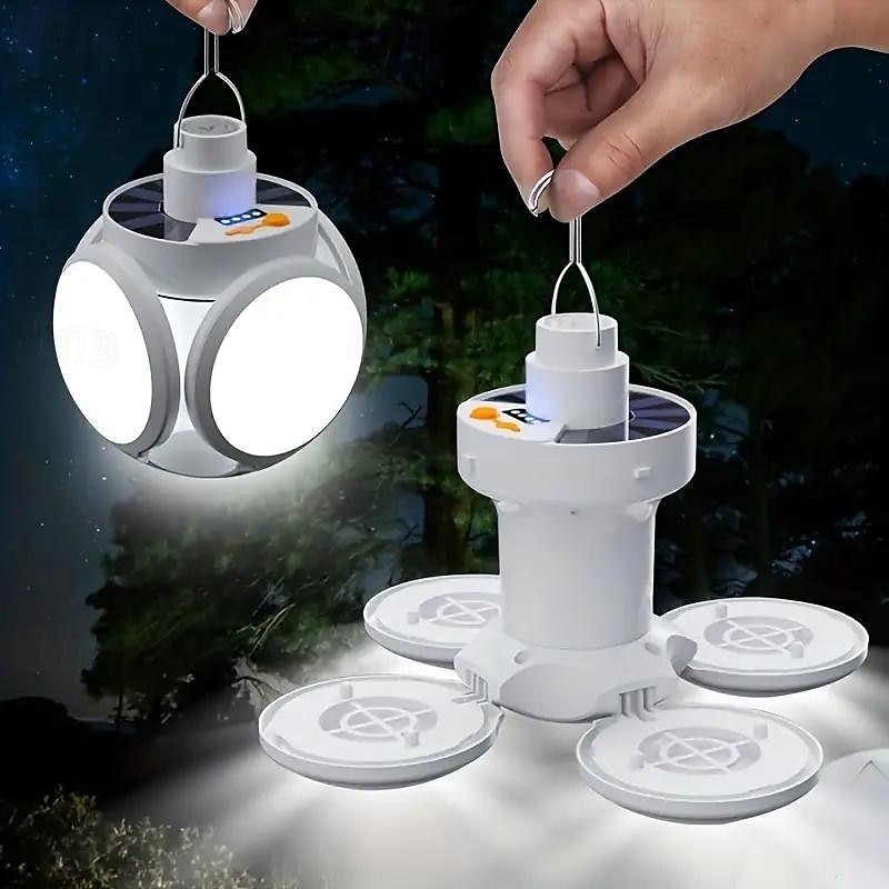 LED Älykäs Valo Aurinkopaneeli Jalkapallovalo Ulkona LED Lamppu Käännettävä Ulkovalaistus Kantava Ja Kompakti Monitoiminen Taskulamppu Reaaliaikainen Tehonäyttö Monitoiminen Leirikäyttövalaisin 2025 - $16.99 –P1