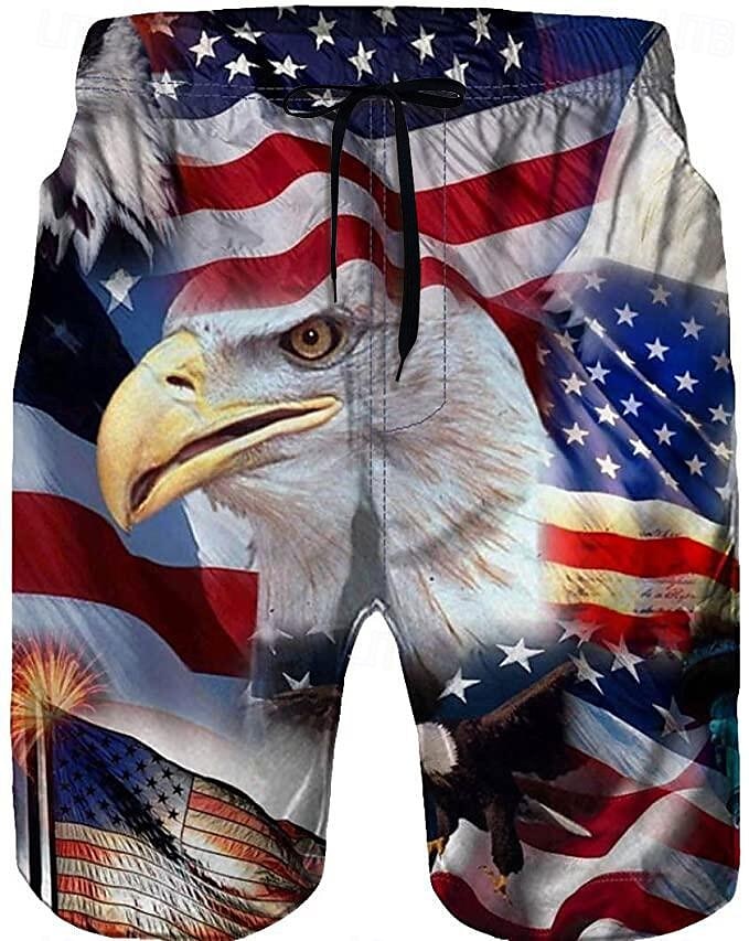 Per uomo Stampa Aquila Costumi da bagno Pantaloncini da mare Pantaloncini da Surf Misura del girovita medio Casual Pantaloncini Ferie Rete Coulisse con fodera in rete progettista Abbigliamento del 2025 a $17.99 –P1