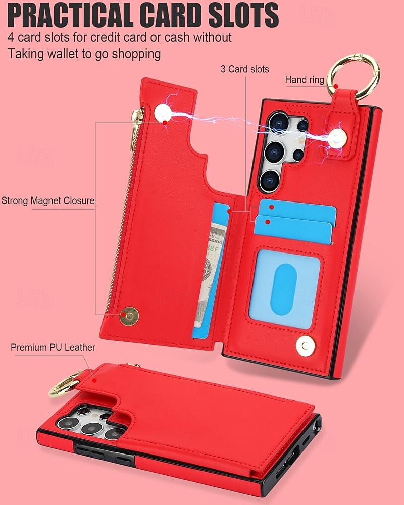 Phone Case For Samsung Galaxy S24 S23 S22 S21 Ultra Plus A55 A35 A25 A15 5G A14 A54 A73 A53 A33 A23 A13 A12 S25 Ultra Back Cover with Stand Holder Zipper Card Slot Retro PC PU Leather 2025 - $21.99 –P9