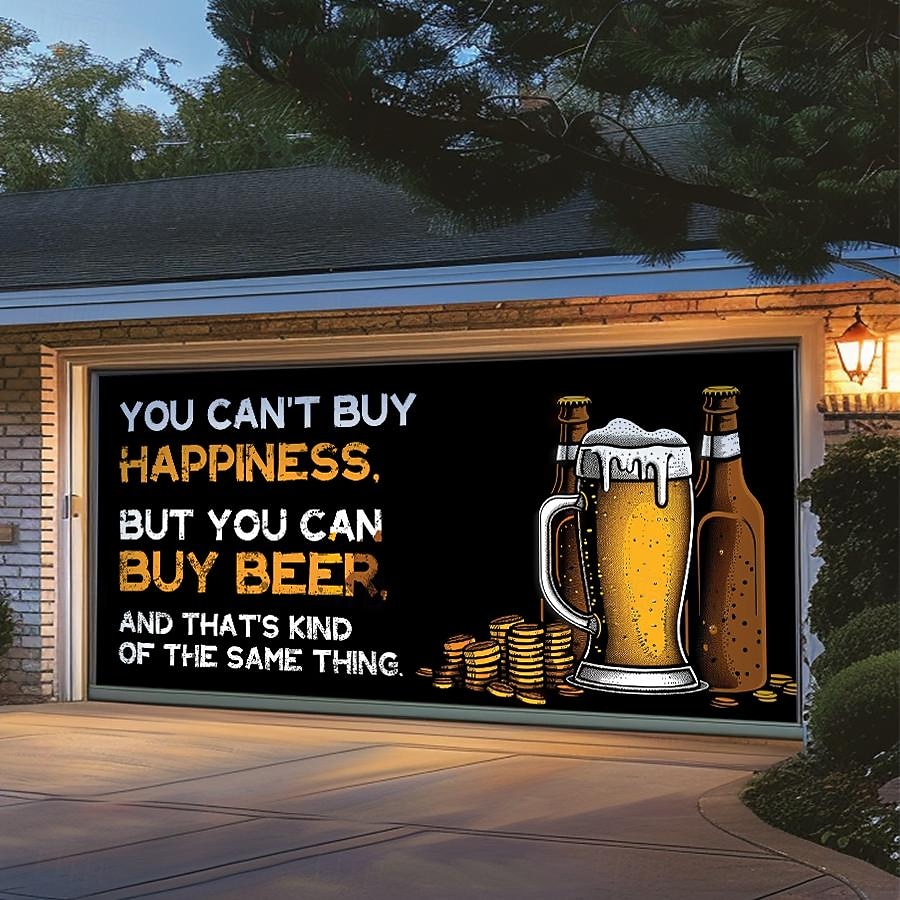 Outdoor Garage Door Cover Banner Beer Vintage Slogan Farmhouse Large Backdrop Decoration for Holiday Outdoor Garage Door Home Wall Decorations 2026 - $29.99 –P5