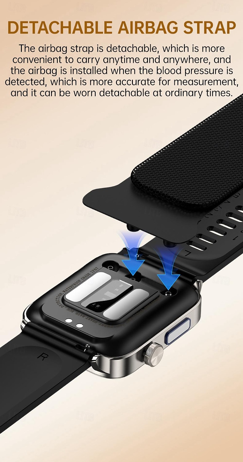 2025年 696 p300 エアポンプ 血糖値ウォッチ スマートウォッチ 1.83インチ ブルートゥース 歩数計 通話リマインダー 睡眠トラッカー Android iOS対応 メンズ ハンズフリー通話 メッセージリマインダー IP67 40mm コレクション – $144.99 –P5
