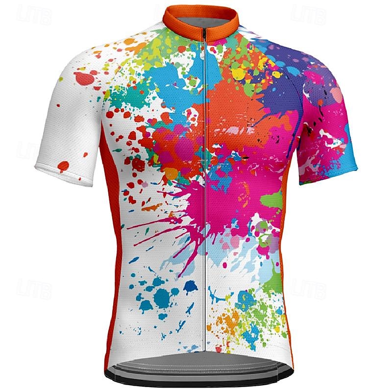 Herren Radtrikot Graffiti Kurzarm Fahhrad T-Shirt Trikot mit 3 Gesäßtaschen Mountainbike MTB Schnelltrocknend Anatomisches Design Feuchtigkeitsableitend Atmungsaktiv Sport Weiß Gelb Blau Bekleidung 2026 - $30.99 –P17