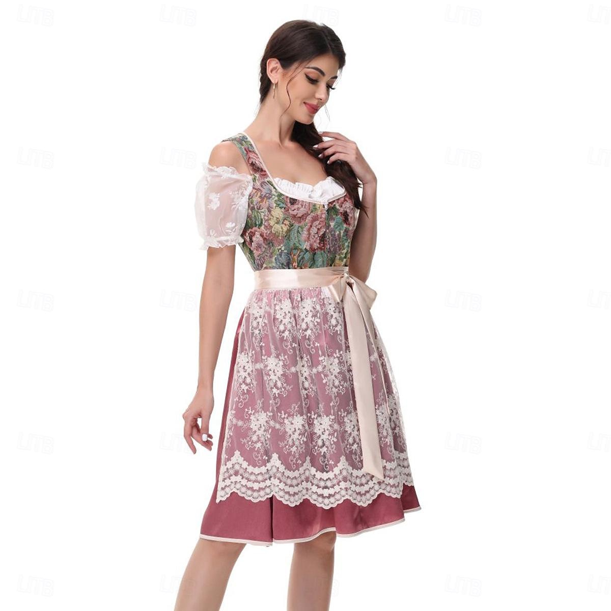 Női Karneváli Oktoberfest Sör Jelmez Dirndl Trachtenkleider Szobalány Német München Wiesn Hagyományos Stílusú Ruhával Oktoberfestre 2025 - $55.99 –P5