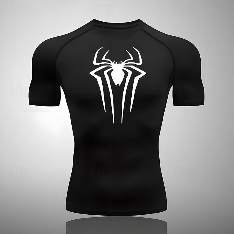 Men's Compression Shirt Athletic Shirt Gym Shirt Fitness Shirt Short Sleeve Tee Tshirt Casual Athleisure Breathable Quick Dry Soft Fitness Gym Workout Running Sportswear Activewear Black White Red 2025 - $12.39 –P5