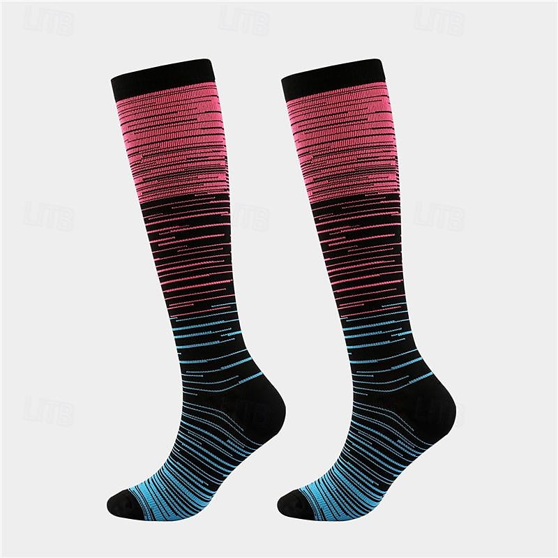 Calcetines de compresión Calcetines Deportivos Calcetines para correr 1 Par A rayas Mujer Calcetines de tubo Transpirable Reductor del Sudor Cómodo Entrenamiento de gimnasio Baloncesto Corriendo 2025 - $7.19 –P3