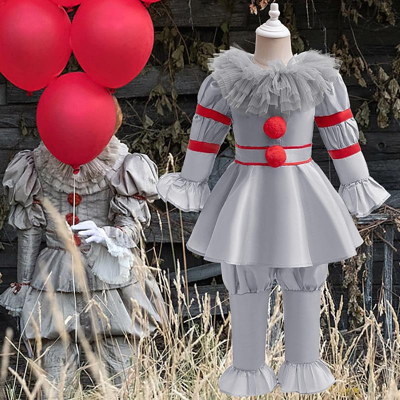 To Klaun Pennywise Karnevalový kostým Šaty Kostým Dětské Dívčí Strašidelný kostým Výkon Karneval Jednoduchý karnevalový kostým 2025 - $38.99 –P1