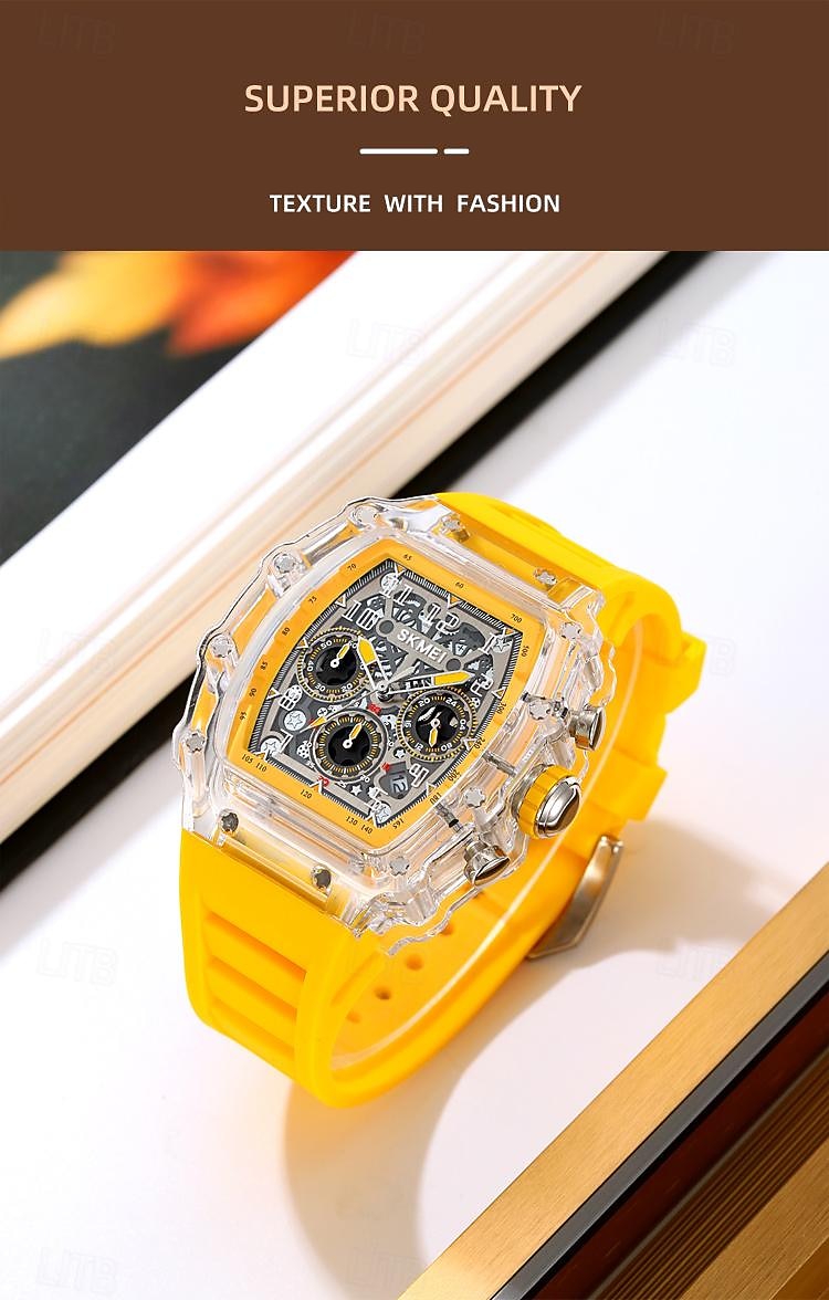 SKMEI Men Quartz Watch Outdoor Fashion Casual Wristwatch Stopwatch Countdown Calendar Waterproof Silicone Gel Watch 2026 - $42.99 –P4