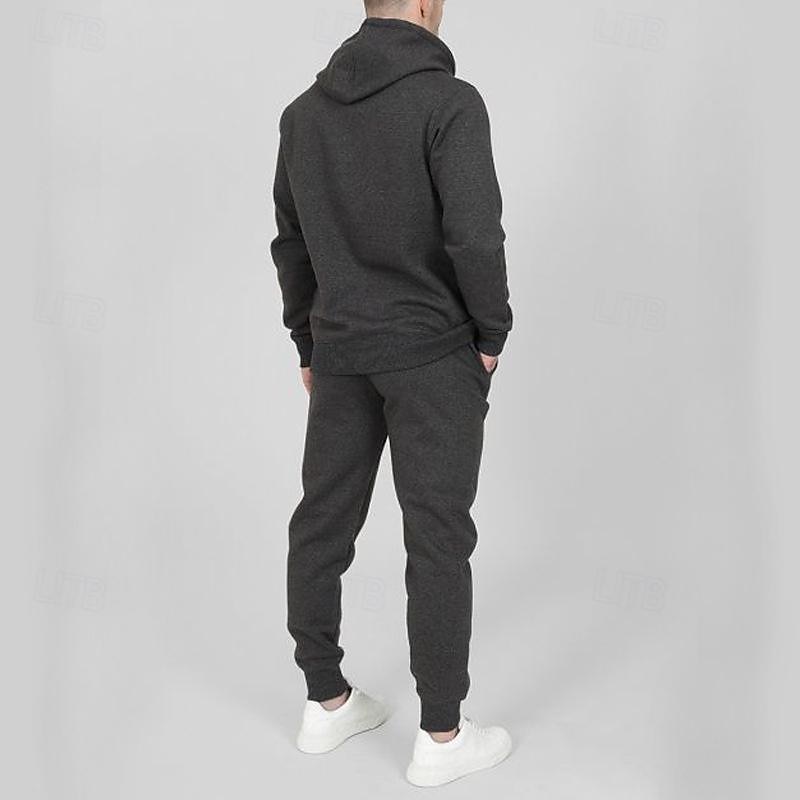 Men's Tracksuit Jogging Suit 2 Piece Full Zip Casual Fall Long Sleeve Breathable Soft Fitness Gym Workout Running Sportswear Activewear Color Block Dark Grey Black White 2025 - $27.99 –P4