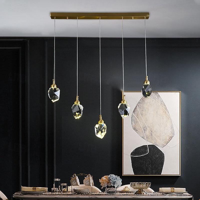 LED Pendant Light Dimmable  1/3/5/7/10/15-Light Nordic Glass Ball Home Decor Modern Crystal Chandelier Simple Home Decoration Chandelier Dining Room Bar Counter 85-265V ONLY DIMMABLE WITH REMOTE CONTROL 2025 - $67.99 –P16