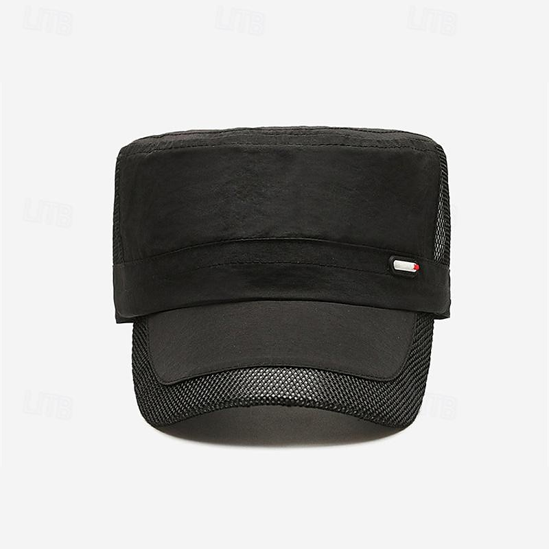 Bărbați Bască Flat Palarie de soare Căciulă de camioner Negru Albastru Intens Poliester Plasă Peteci Modă Casual Stradă Zilnic Simplu Ajustabile Cremă Cu Protecție Solară Respirabil 2025 - $6.49 –P5