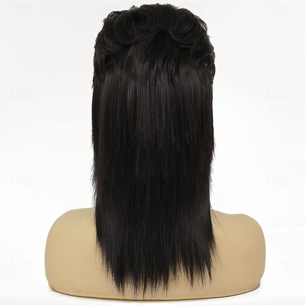 Czarne peruki Mullet dla kobiet kręcone ramionowe puszyste włosy lat 70. i 80. rocker cosplay syntetyczne (czarne) Halloween 2025 - $13.99 –P4