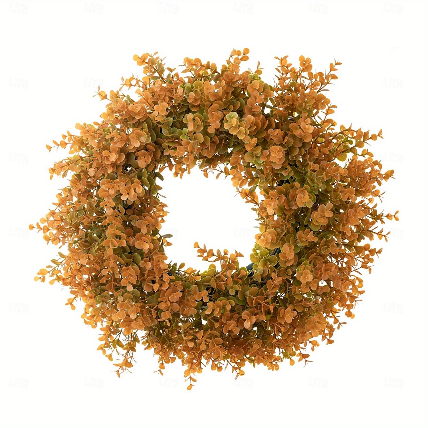 guirlanda de outono com eucalipto artificial e flores - guirlanda de folhas verdes falsas para porta da frente, parede, celebração do festival, lareira, janela, decoração de festa de 2025 por $13.99 –P7