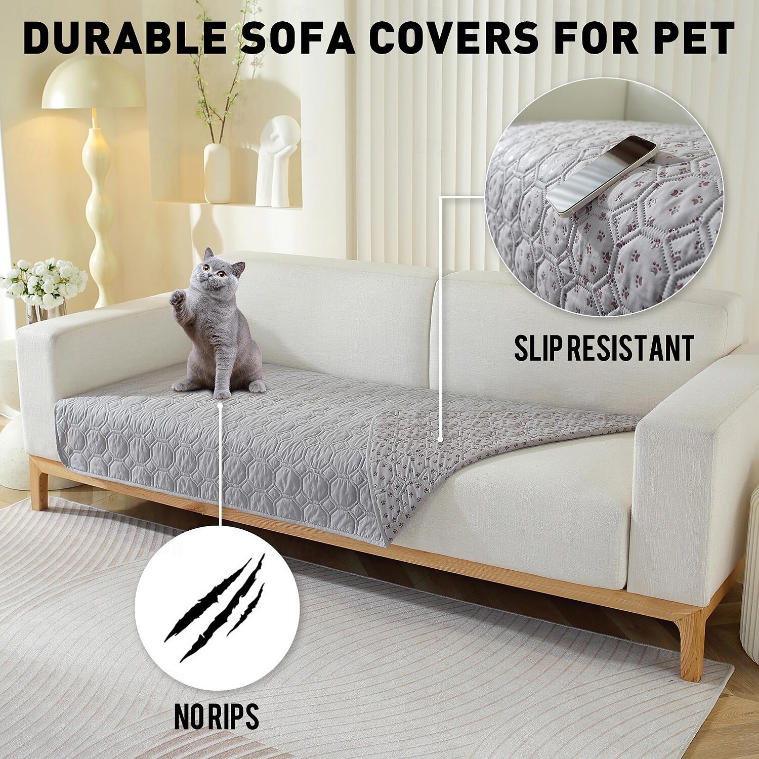 Coprimaterasso per divano per animali domestici 100% impermeabile, antiscivolo, anti-sporco, anti-perdita, tinta unita del 2025 a $33.99 –P3