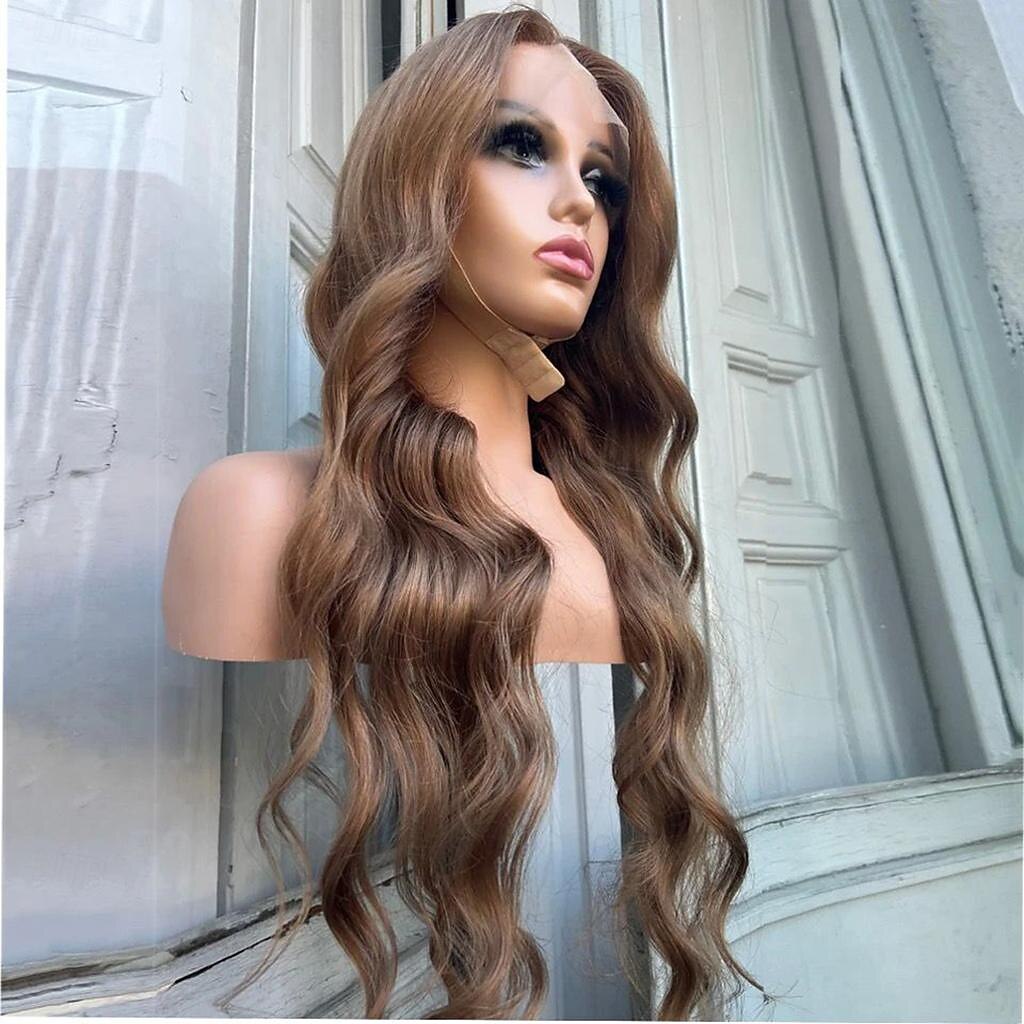 Onverwerkt maagd haar 4x13 Sluiting Pruik Gratis deel Braziliaans haar Golvend Kastanjebruin Pruik 130% 150% Haardichtheid met babyhaar lijmloze Pre-geplukt Voor Dames Lang Kanten pruiken van echt 2025 - $213.49 –P2