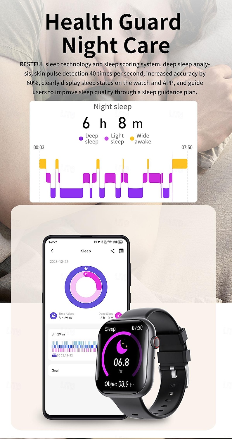 Смарт-часы f70, Bluetooth-вызов, мониторинг сердечного ритма и температуры, спортивные часы, умный браслет 2025 - $49.99 –P7