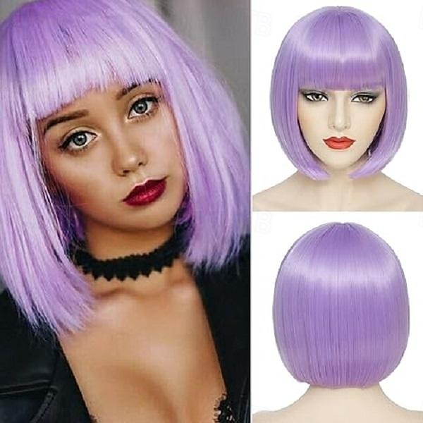 Bob Peruc Met Pony Korte Witte Bob Perücken Voor Vrouwen Rechte Bob Pony Peruc 10 Inch Hittebestendig Synthetisch Haar Natuurlijke Uiterlijk Voor Dagelijks Feestgebruik Halloween Perücken 2025 - $18.49 –P5
