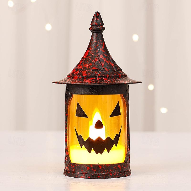 lanterna di zucca di Halloween candela elettronica luce jack o lanterna luce zucca lampada notturna lampada a vento modello smorfia atmosfera festa di Halloween decorazione 1/3/5 pezzi del 2025 a $7.99 –P5