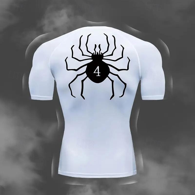 Муж. Компрессионная футболка Спортивная рубашка Фитнес-рубашка С короткими рукавами Футболка Футболка Повседневные Одежда для спорта и отдыха Пауки Быстровысыхающий Мягкий Дышащий 2025 - $15.49 –P13
