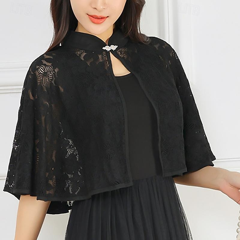 Estolas de Señora Elegante Lujo Sin Mangas Poliéster Velos de Boda Con Encaje Para Boda Verano 2025 - $21.99 –P4