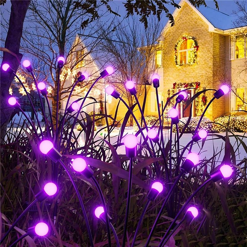 Lumières de Jardin Solaire à Vent Solaire de Cheminée Violet Lumineux - Changement de Couleur LED Étanches Auto-On Parfait pour Décoration de Jardin  Paysage 1/2pcs pour Halloween de 2025 ? $14.49 –P4
