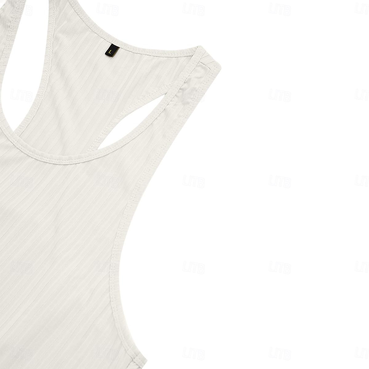 Per uomo Canotta Maglietta smanicata Canottiera Maglietta senza maniche Senza Maniche Collo a U Estate Primavera A righe Moda Streetwear Interno Palestra Sport Nero Bianco Blu marino scuro Maglietta del 2026 a $16.49 –P11