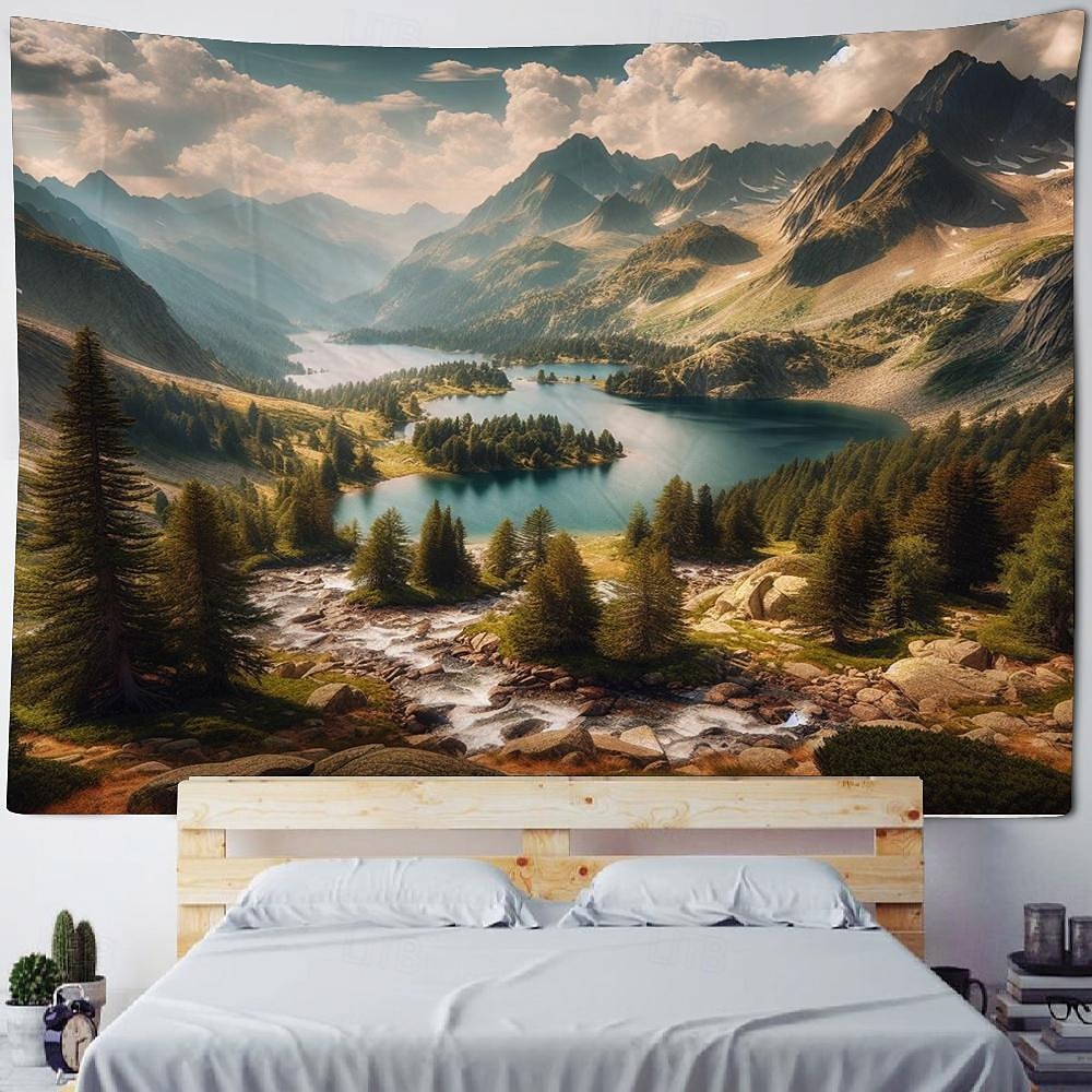 natura wodospad skała wisząca gobelin krajobraz ściana sztuka duży gobelin mural wystrój fotografia tło koc kurtyna strona główna sypialnia dekoracja salonu 2025 - $16.99 –P12