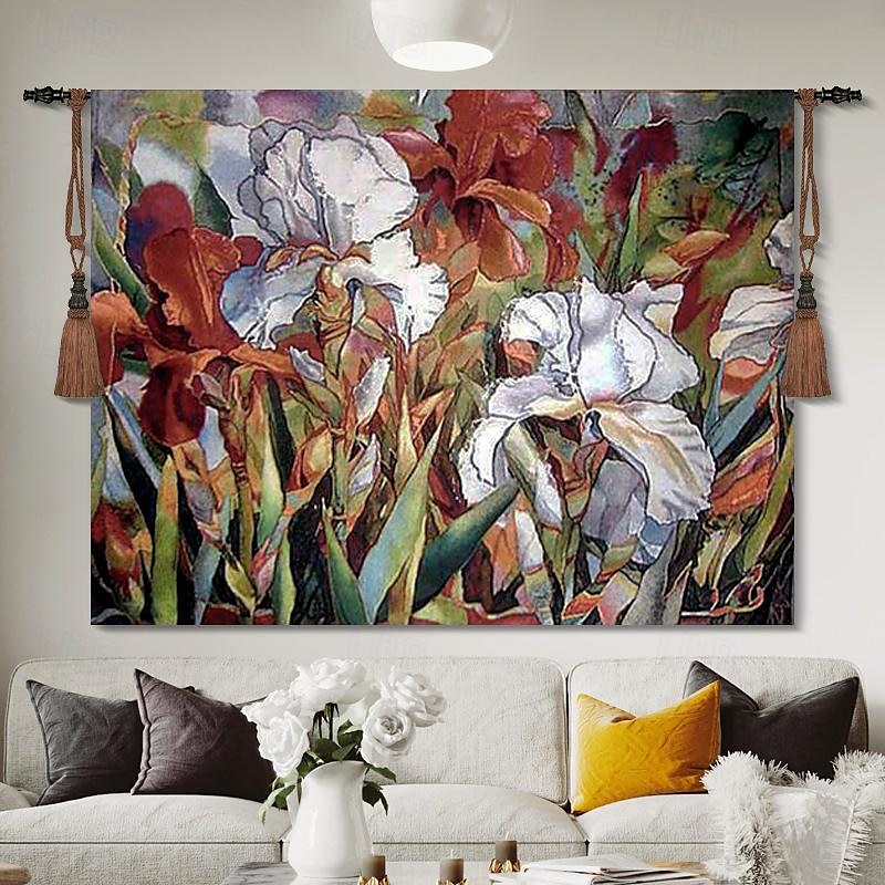 jacquard szőtt gobelin gobelin aubusson fali művészet függő aubusson nagy kárpit reprodukció szövőszék pamut szövés modern mák belga gobelin (bojt és rúd nélkül) 2025 - $91.99 –P7