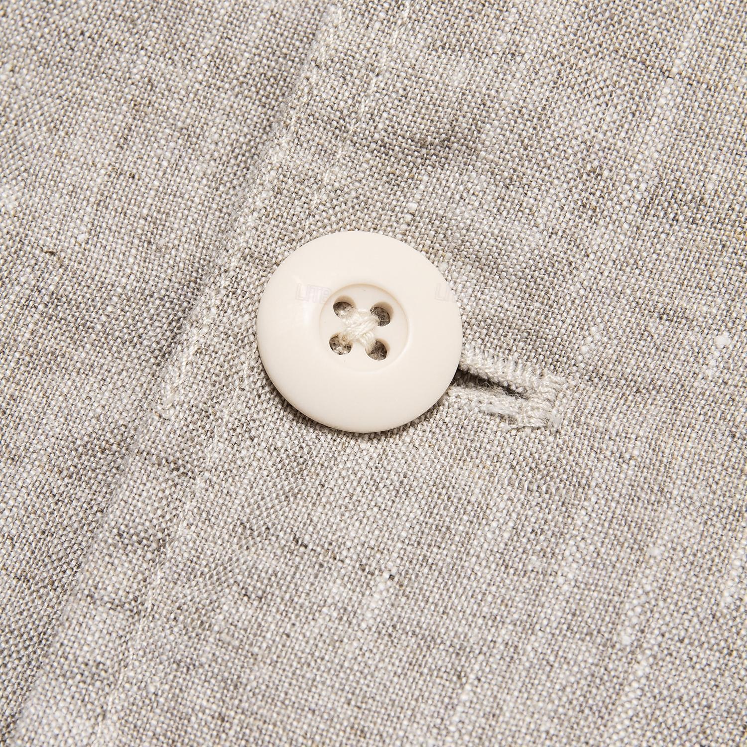Herr Kavajjacka Bröllop Fest Årsdag Sommar Vår Linne Ensfärgat Enkelknäppt med Ett Knapphål Blazer Svart Marinblå Blå Beige 2025 - $50.99 -P11