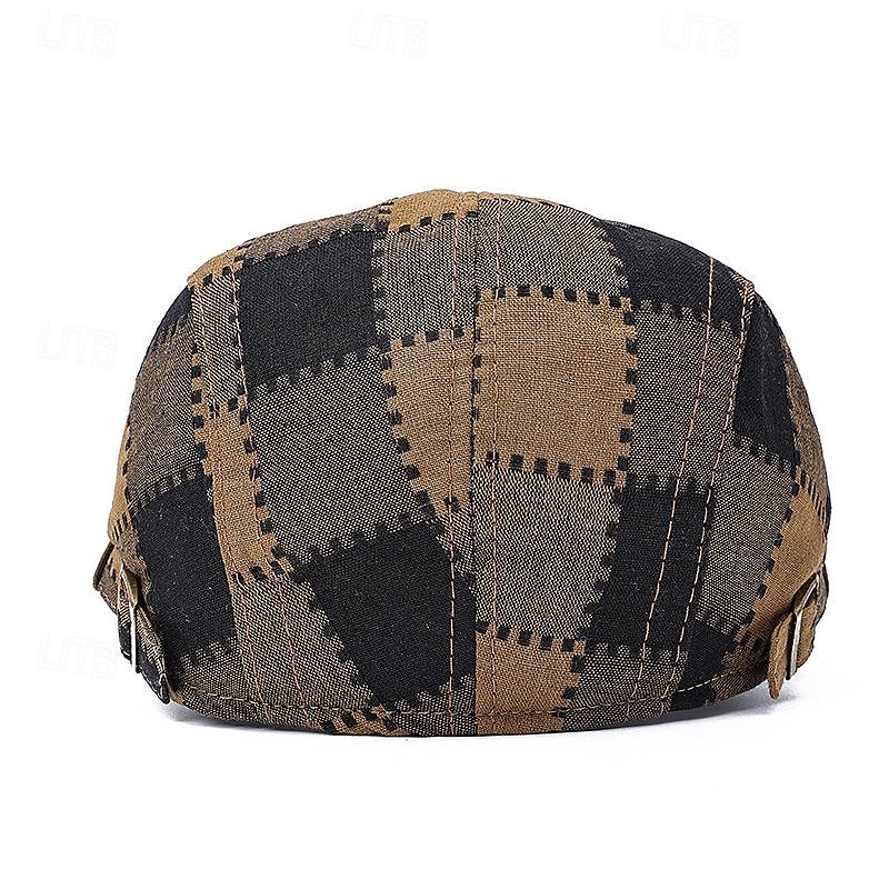 Pánské PLacatá čepice Klobouk Ascot Novinářský klobouk Fialová Rubínově červená Polyester Módní Na běžné nošení ulice Denní Pléd Nastavitelná Proti sluci Prodyšné 2025 - $8.99 –P5
