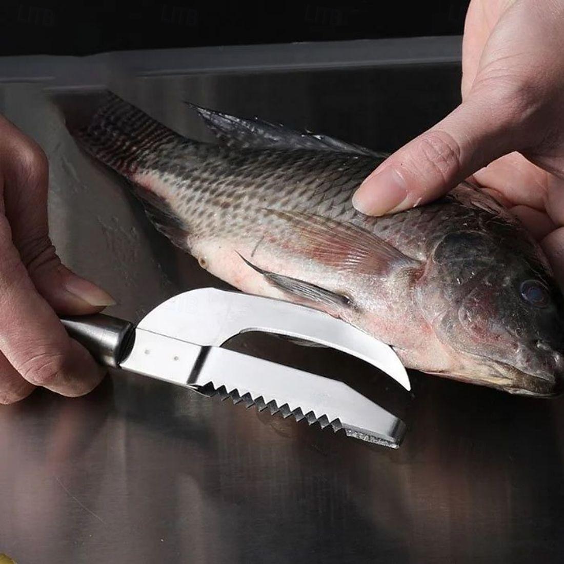 Couteau de nettoyage de poisson 3 en 1 - gratte, coupe et éviscère le poisson sans effort en acier inoxydable, léger - outil de préparation du poisson facile de 2025 ? $8.99 –P2