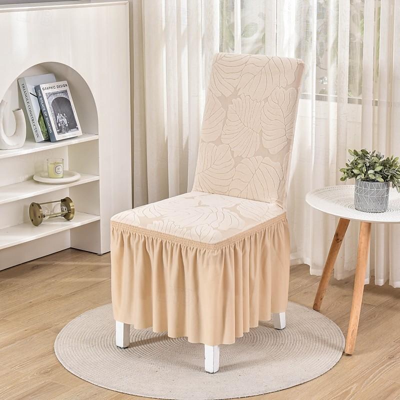 stolsöverdrag med kjolfåll elegant och snygg design mjukt och slitstarkt tyg perfekt för matsal eller speciella tillfällen ger fullt stolskydd lätt att installera och maskintvättbar 2025 - $19.49 –P13