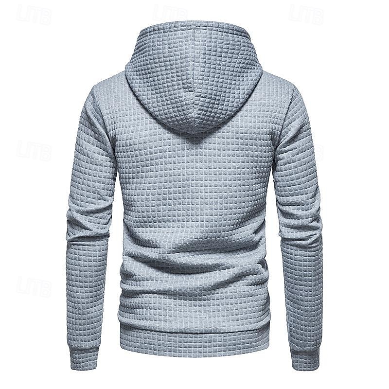 Herr Våffla hoodies Huvtröja Svart Vit Ljusgrå Mörkgrå Huva Slät Ficka Sport & Utomhus Dagligen Helgdag Polyester Streetwear Grundläggande Ledigt Vår & Höst Kläder Pull Tröjor Långärmad 2025 - $24.99 –P7