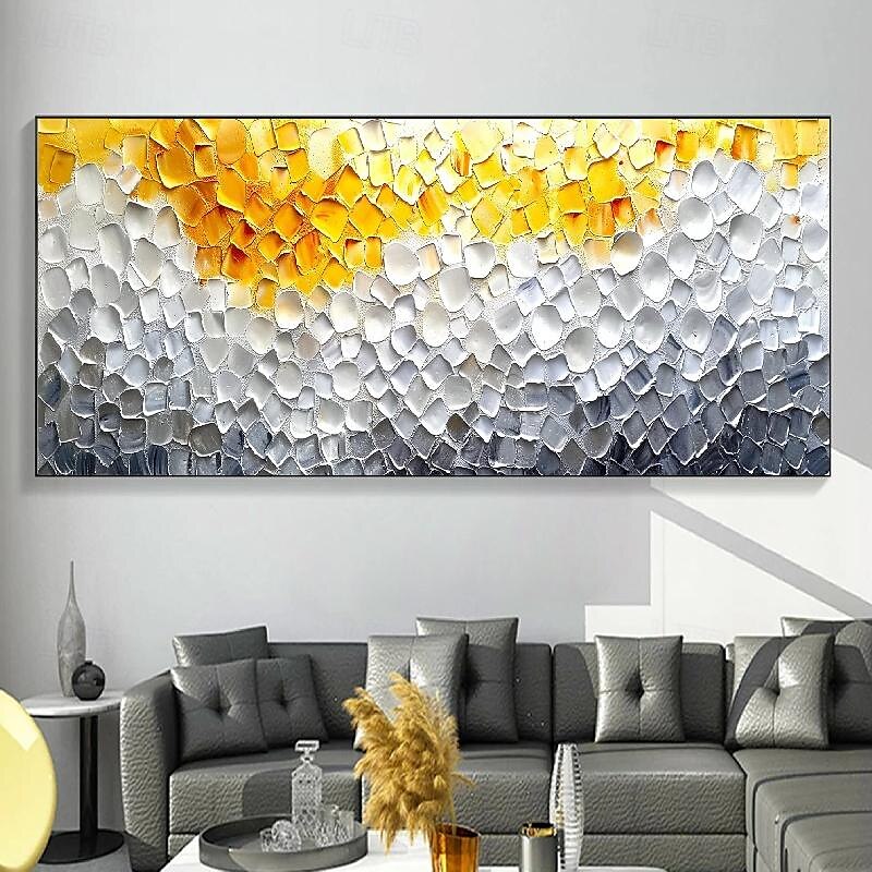handgemachtes 3D-Ölgemälde auf Leinwand, groß, handgemalt, abstrakt, strukturiert, mit Palettenmesser, Boho-Ölgemälde, Wandkunst, individuell, zeitgenössisches minimalistisches Kunstwerk für 2025 - $75.99 –P5