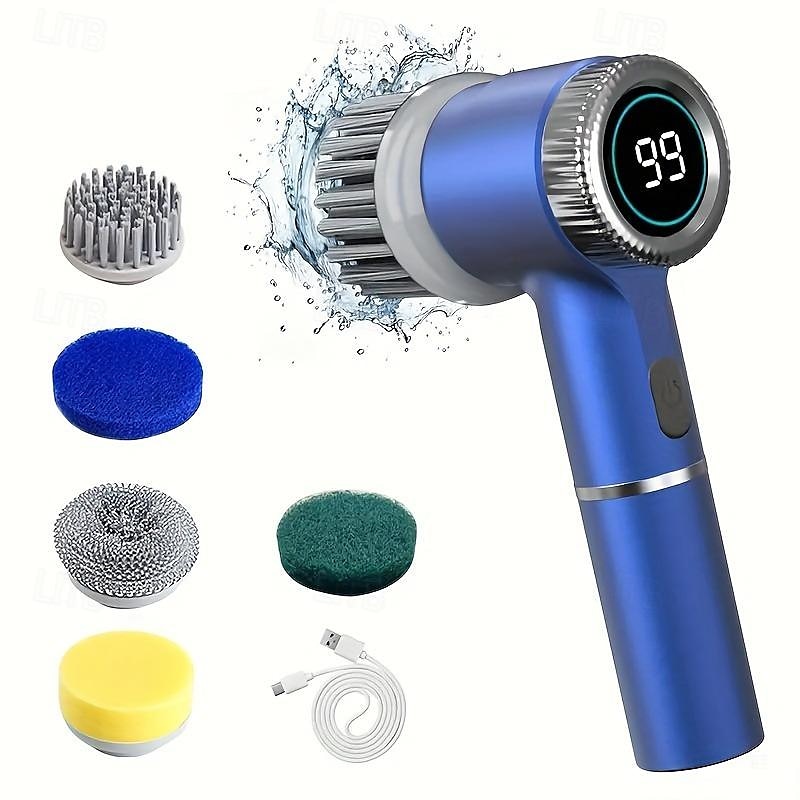 Perie electrică de curățare portabilă fără fir 5 în 1, baterie cu litiu reîncărcabilă prin usb, perie de frecat multifuncțională 2025 - $28.99 –P9