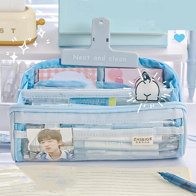 New Transparent Pen Bag Creative Simple Multi-functional Primary and Secondary School Students Stationery Pencil Case Large Capacity Pencil Case 2025 - $15.99 –P5