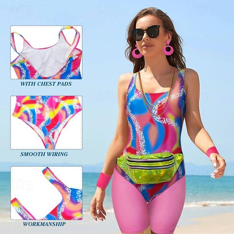 Ретро В стиле 1980-х Тренировка Инвентарь Леггинсы Набор аксессуаров Маскарадный костюм Жен. Маскарад Для вечеринок На каждый день Парад гордости Взрослые Кофты Брюки Сумки Все сезоны 2026 - $46.99 –P2