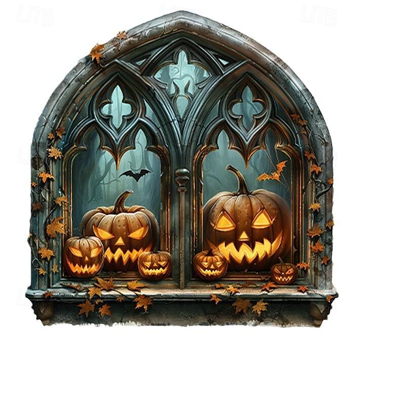 halloween horror hole tökfejes falmatricák - öntapadó vízálló matricák parti dekorációhoz, ajtókhoz és ablakokhoz 2025 - $7.99 –P5