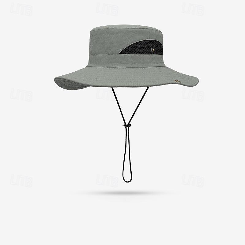 Unisex Sonnenhut Eimer Hut Boonie-Hut Kordelzug Breiter Rand Außen Wasserdicht UV Schutz Feste Farbe Polyester Schwarz Armeegrün Marinenblau für Angeln Strand Camping / Wandern / Höhlenforschung 2025 - $7.99 -P9